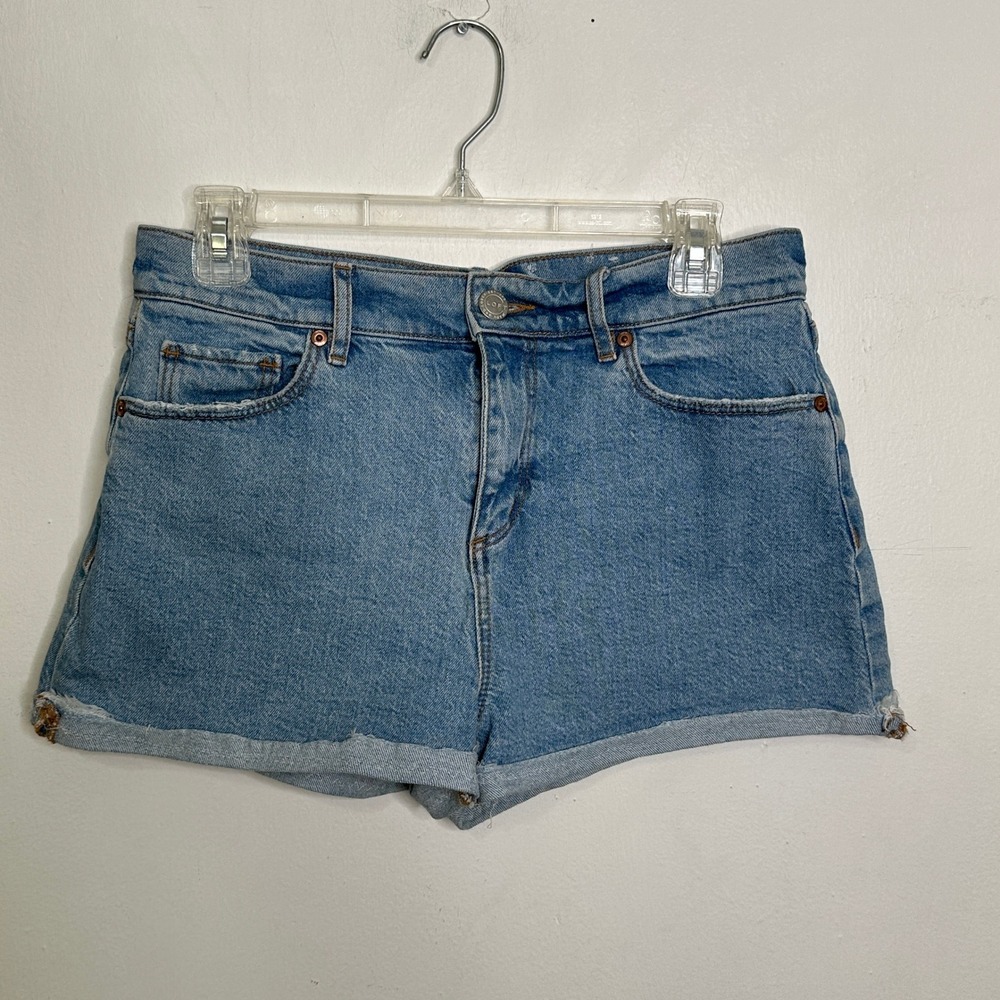 Loft Made and Loved Blue Denim Rolled Hem Shorts Womens Size 26 2‎ Medium Wash